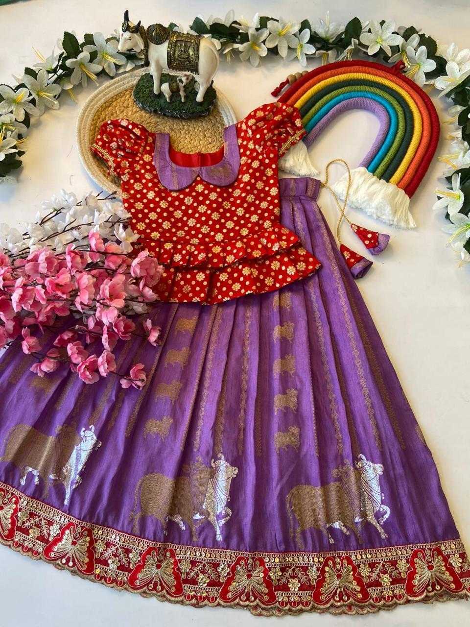 Ynf Russian Silk KESH503 8084 Kids Wear Wholesale Indian Wear For Kids Kids Lehenga Choli Kids Festive Wear Manufacturer- Kids Exports