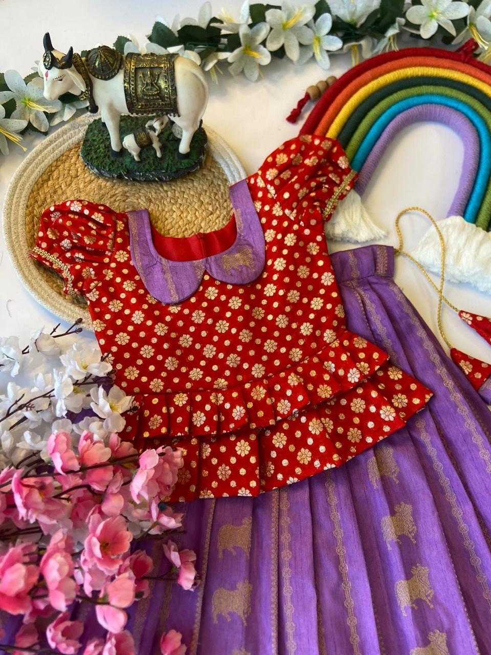 Ynf Russian Silk KESH503 8084 Kids Wear Wholesale Indian Wear For Kids Kids Lehenga Choli Kids Festive Wear Manufacturer- Kids Exports