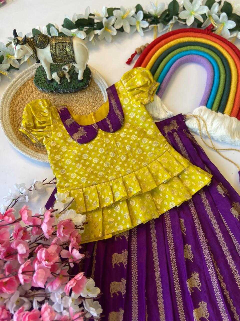 Ynf Russian Silk KESH503 8084 Kids Wear Wholesale Indian Wear For Kids Kids Lehenga Choli Kids Festive Wear Manufacturer- Kids Exports