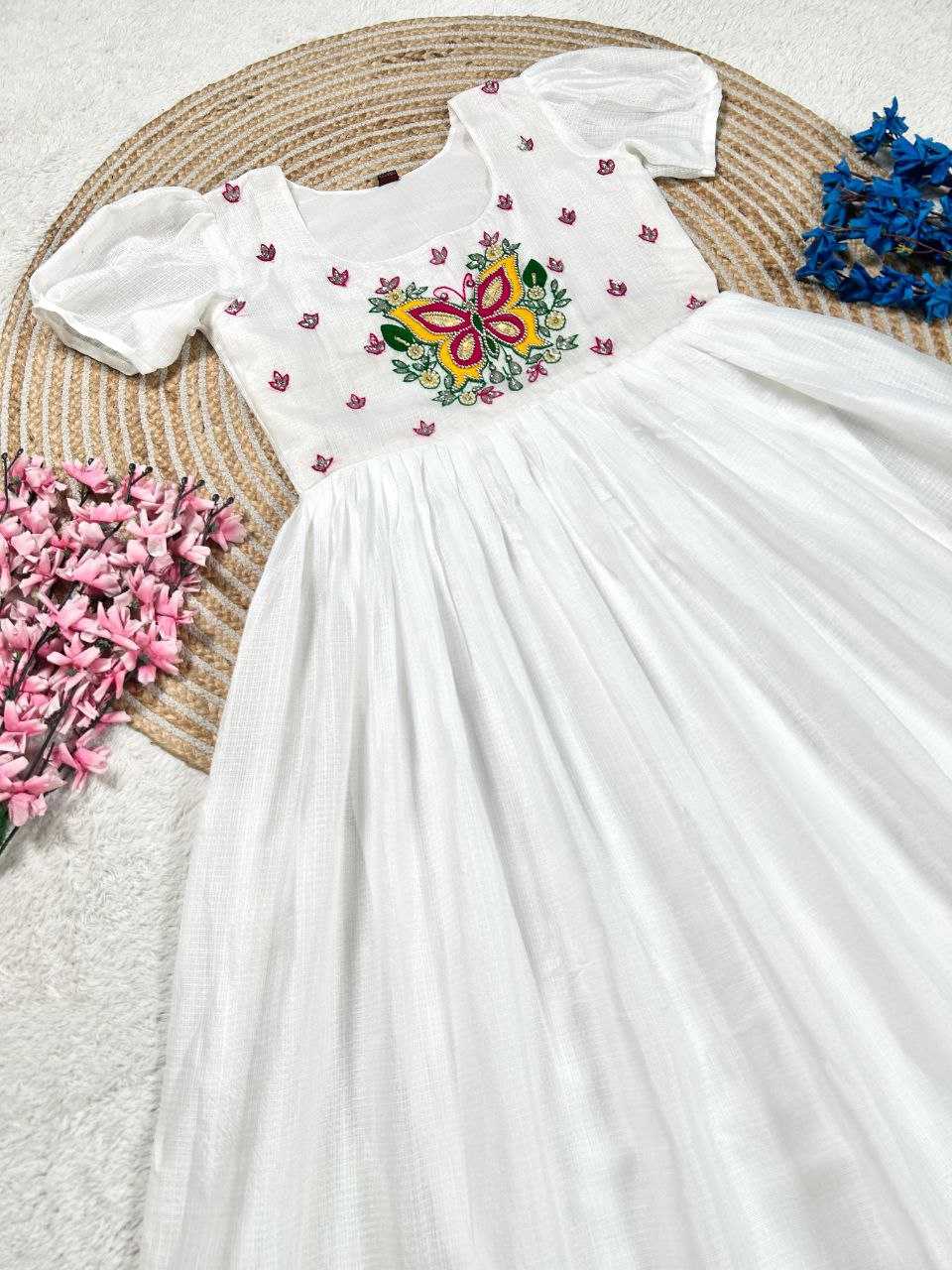 Ynf Soft Cotton KESH619 Resham Kids Wear Wholesale Kids Gown Kids Frocks Girls Frock Manufacturer- Kids Exports