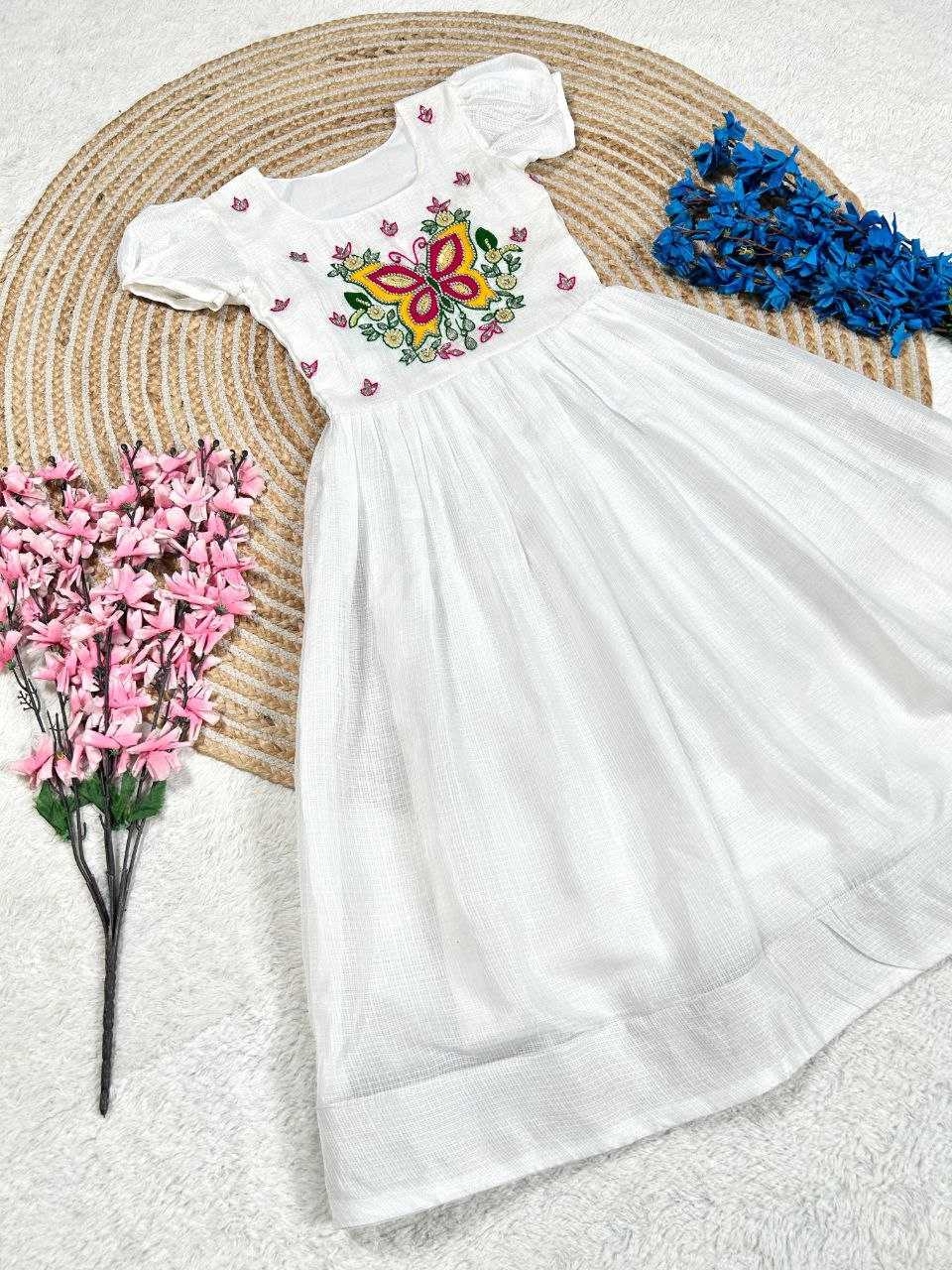 Ynf Soft Cotton KESH619 Resham Kids Wear Wholesale Kids Gown Kids Frocks Girls Frock Manufacturer- Kids Exports