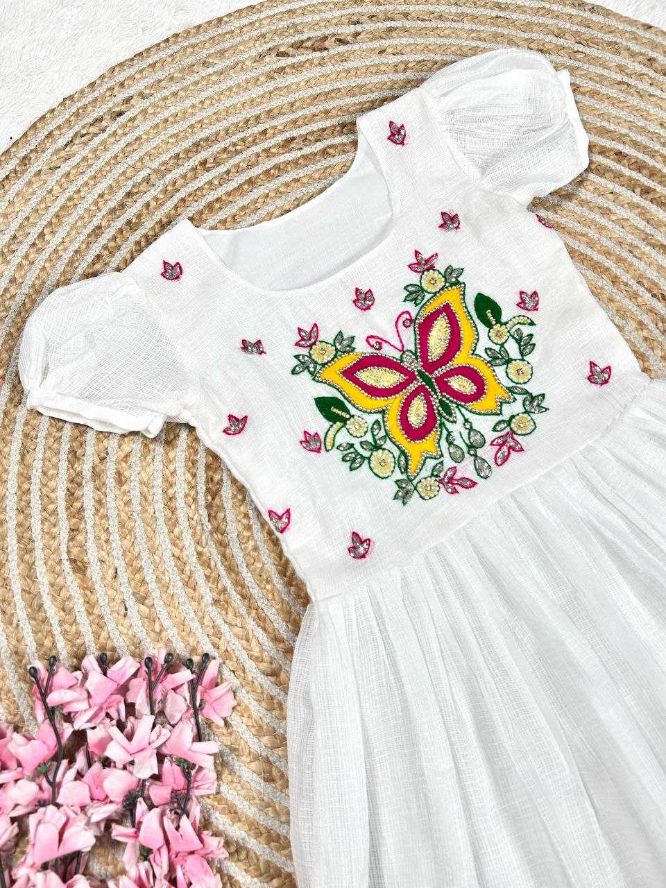 Ynf Soft Cotton KESH619 Resham Kids Wear Wholesale Kids Gown Kids Frocks Girls Frock Manufacturer- Kids Exports