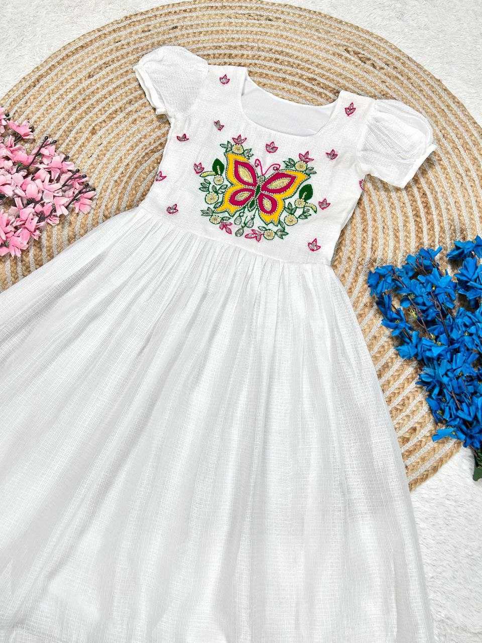 Ynf Soft Cotton KESH619 Resham Kids Wear Wholesale Kids Gown Kids Frocks Girls Frock Manufacturer- Kids Exports