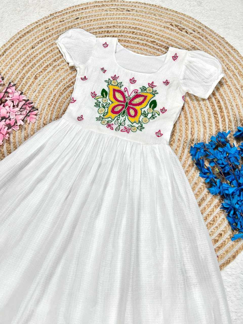 Ynf Soft Cotton KESH619 Resham Kids Wear Wholesale Kids Gown Kids Frocks Girls Frock Manufacturer- Kids Exports