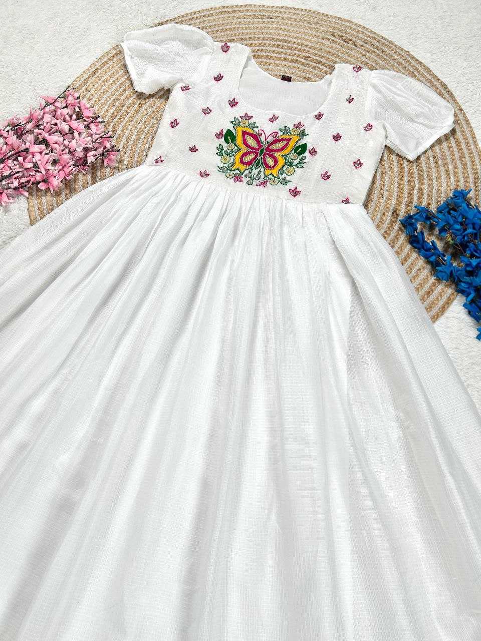 Ynf Soft Cotton KESH619 Resham Kids Wear Wholesale Kids Gown Kids Frocks Girls Frock Manufacturer- Kids Exports