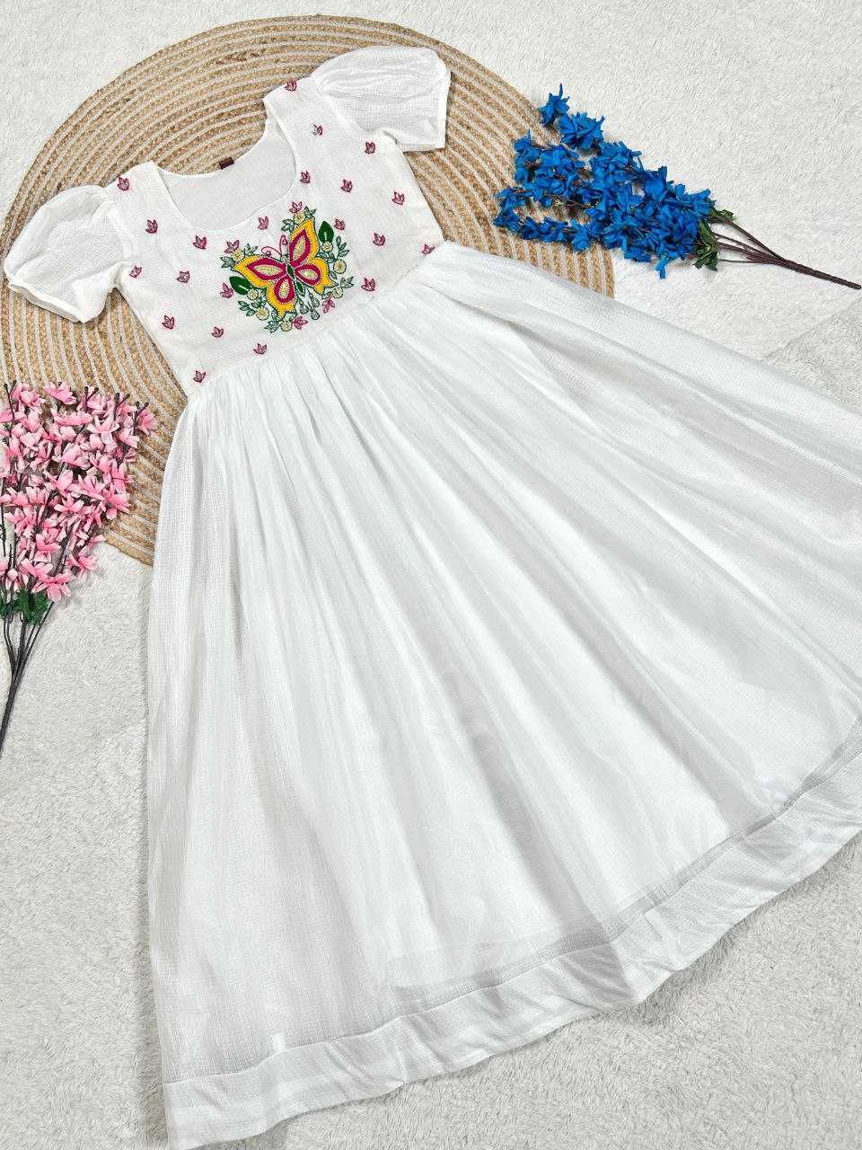 Ynf Soft Cotton KESH619 Resham Kids Wear Wholesale Kids Gown Kids Frocks Girls Frock Manufacturer- Kids Exports