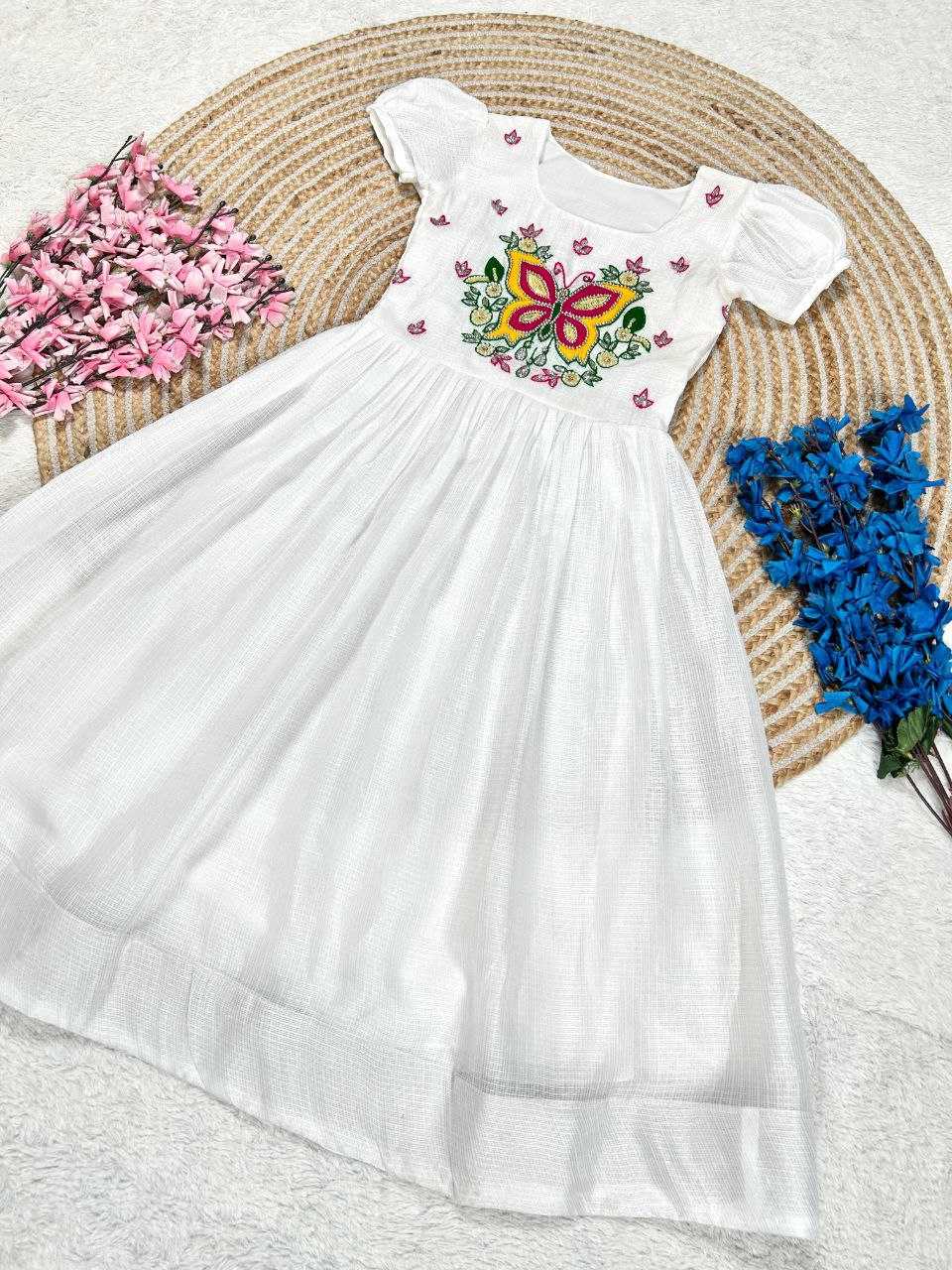 Ynf Soft Cotton KESH619 Resham Kids Wear Wholesale Kids Gown Kids Frocks Girls Frock Manufacturer- Kids Exports