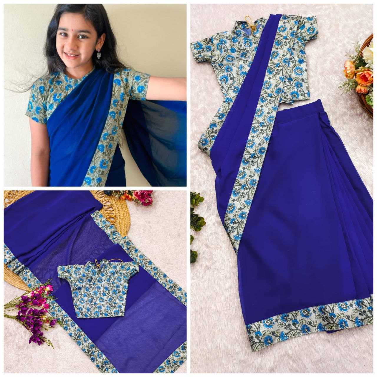 Ynf Soft Dola KESH505 002 Kids Wear Wholesale Kids Saree Dress Kids Festive Wear Kids Party Wear Ethnic Manufacturer- Kids Exports