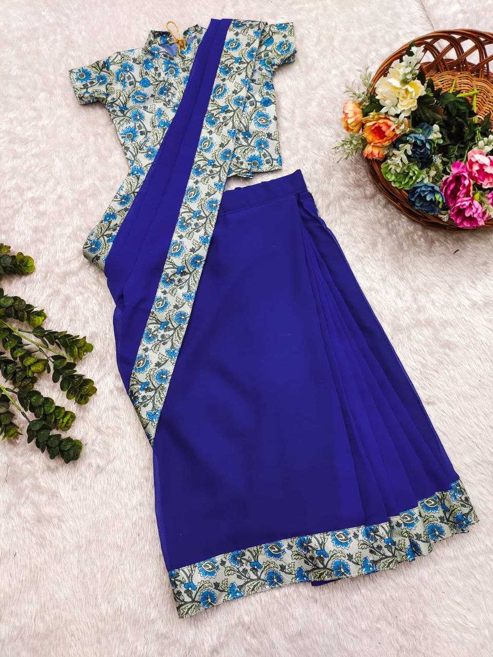 Ynf Soft Dola KESH505 002 Kids Wear Wholesale Kids Saree Dress Kids Festive Wear Kids Party Wear Ethnic Manufacturer- Kids Exports