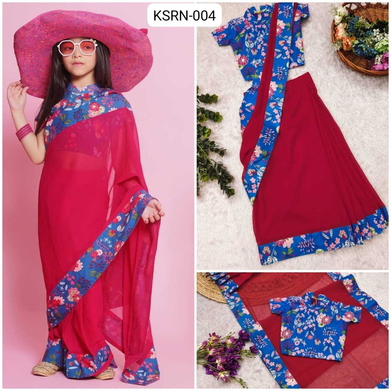 Ynf Soft Dola KESH505 004 Kids Wear Wholesale Kids Saree Dress Kids Traditional Outfits Girls Ethnic Wear Manufacturer- Kids Exports