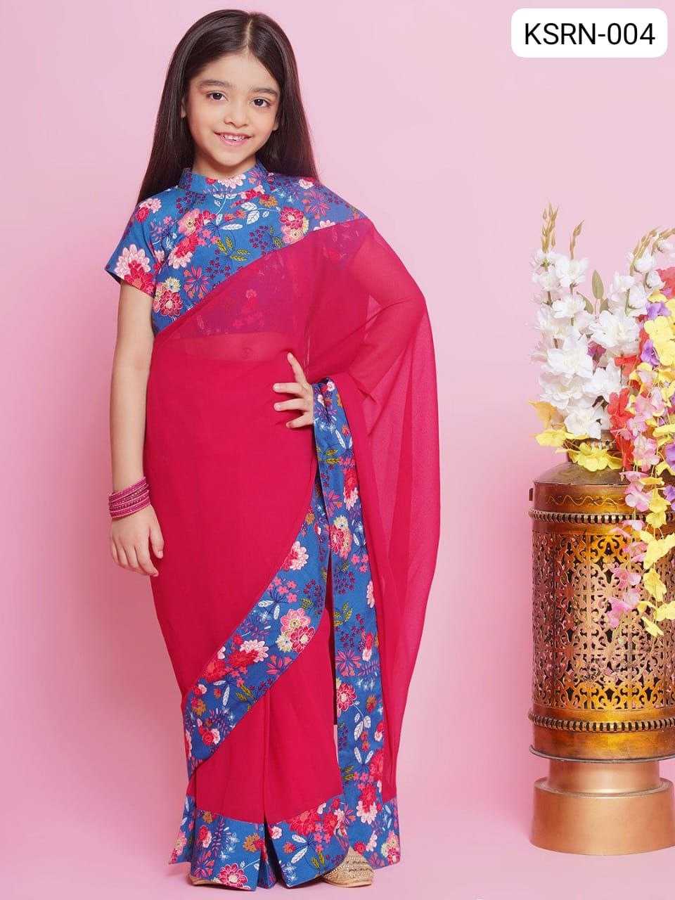 Ynf Soft Dola KESH505 004 Kids Wear Wholesale Kids Saree Dress Kids Traditional Outfits Girls Ethnic Wear Manufacturer- Kids Exports