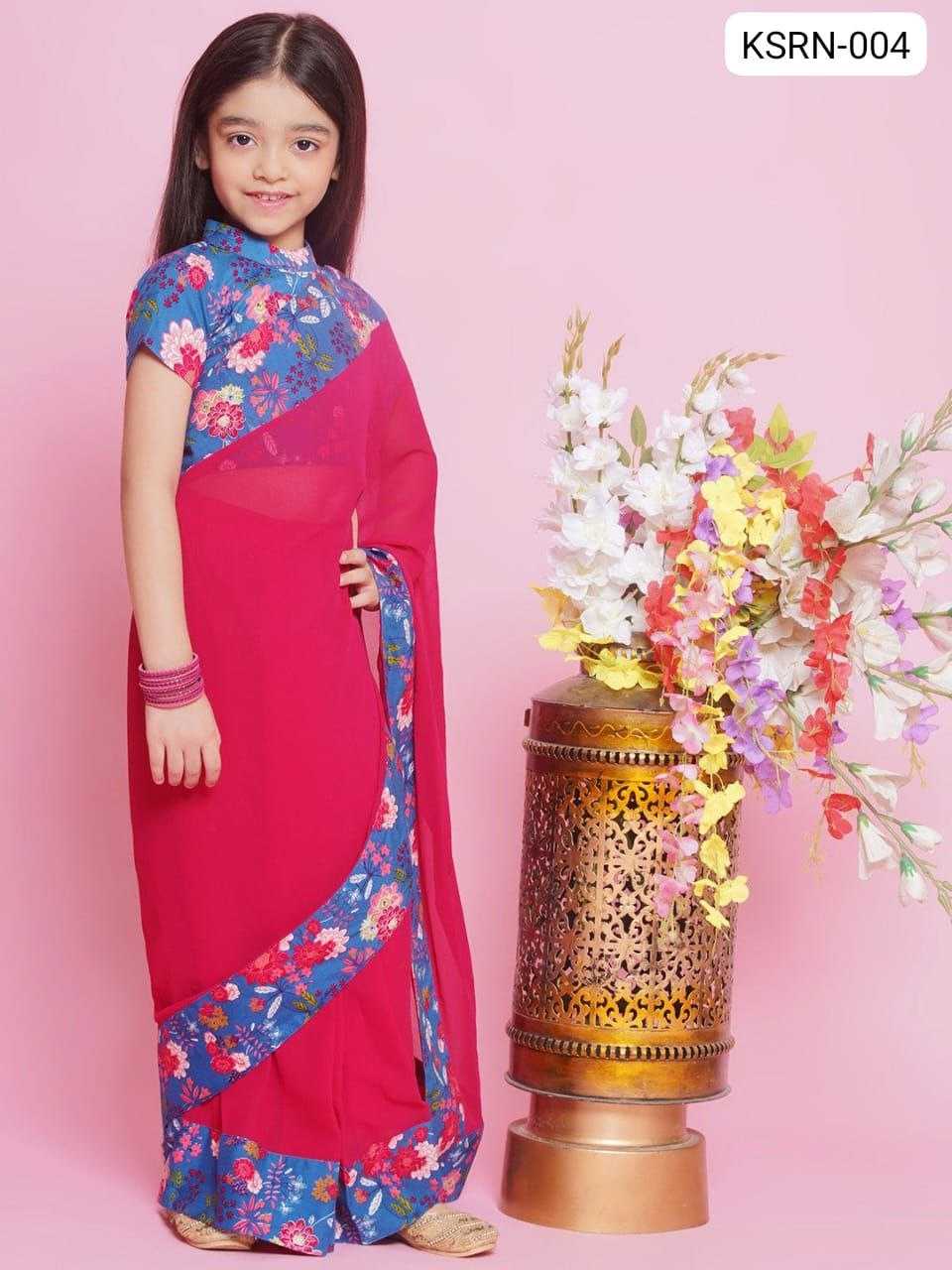 Ynf Soft Dola KESH505 004 Kids Wear Wholesale Kids Saree Dress Kids Traditional Outfits Girls Ethnic Wear Manufacturer- Kids Exports