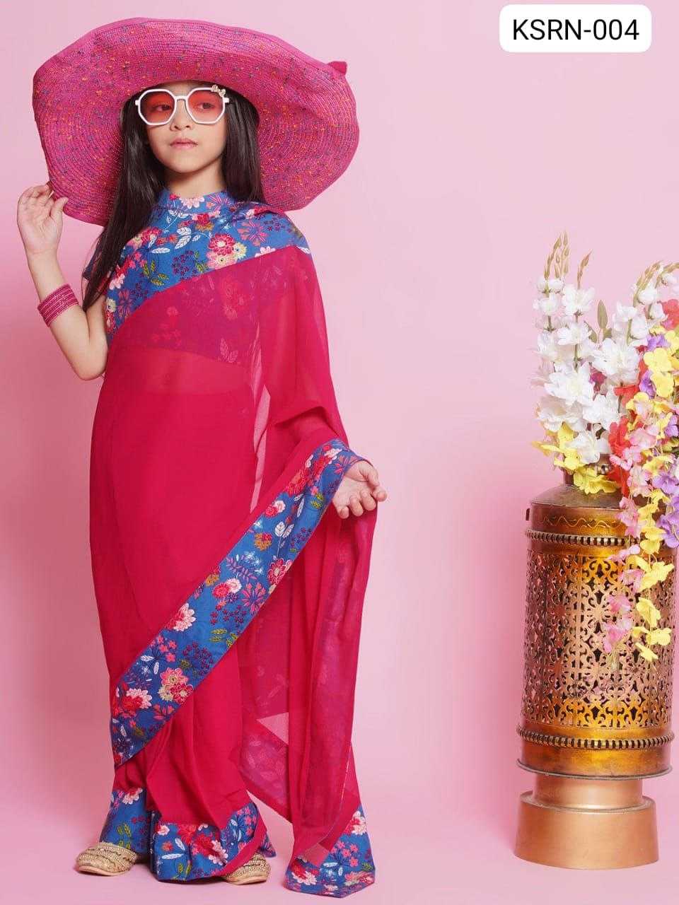 Ynf Soft Dola KESH505 004 Kids Wear Wholesale Kids Saree Dress Kids Traditional Outfits Girls Ethnic Wear Manufacturer- Kids Exports