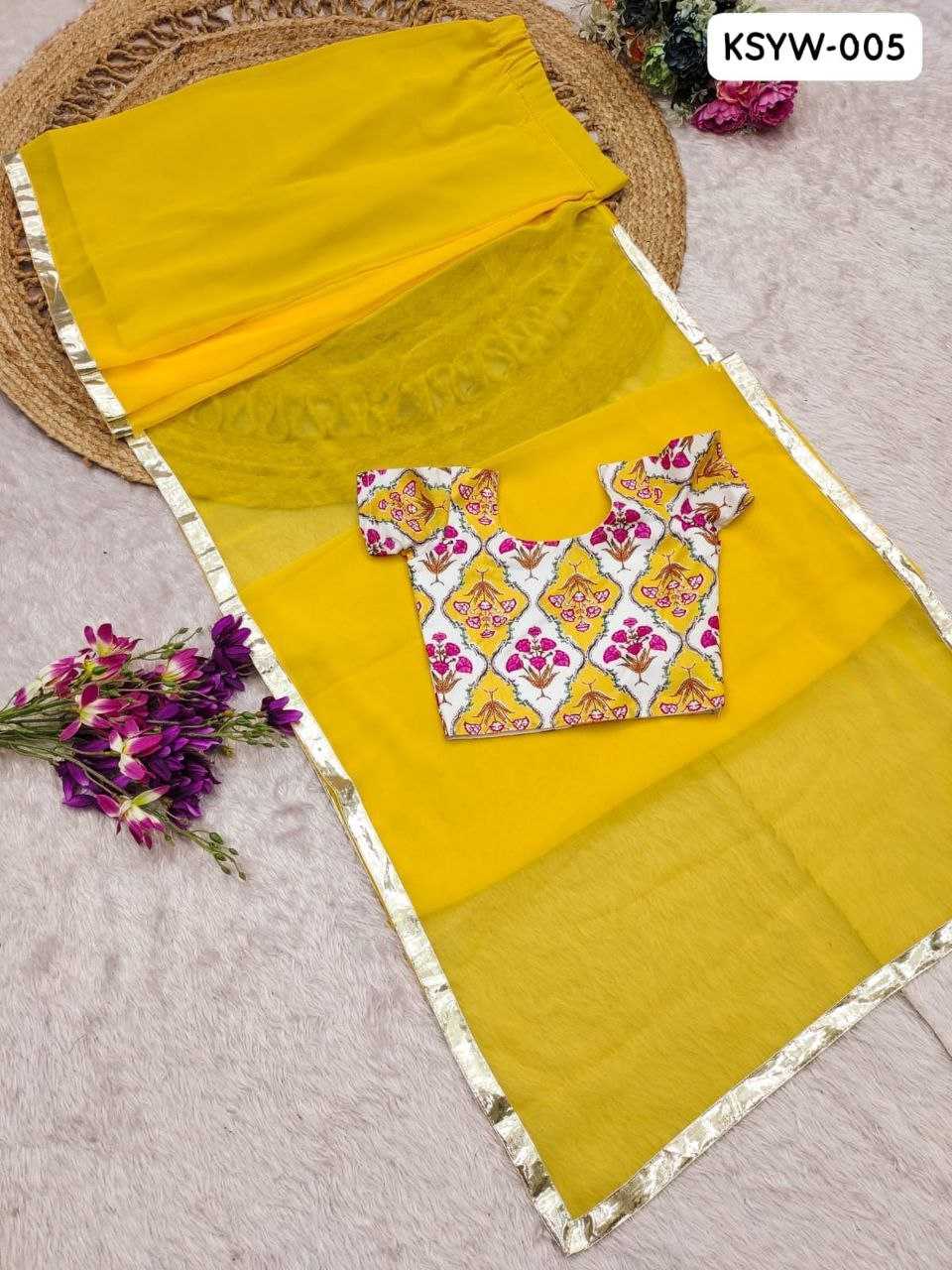 Ynf Soft Dola KESH505 005 Kids Wear Wholesale Kids Saree Dress Kids Festive Wear Kids Party Wear Ethnic Manufacturer- Kids Exports