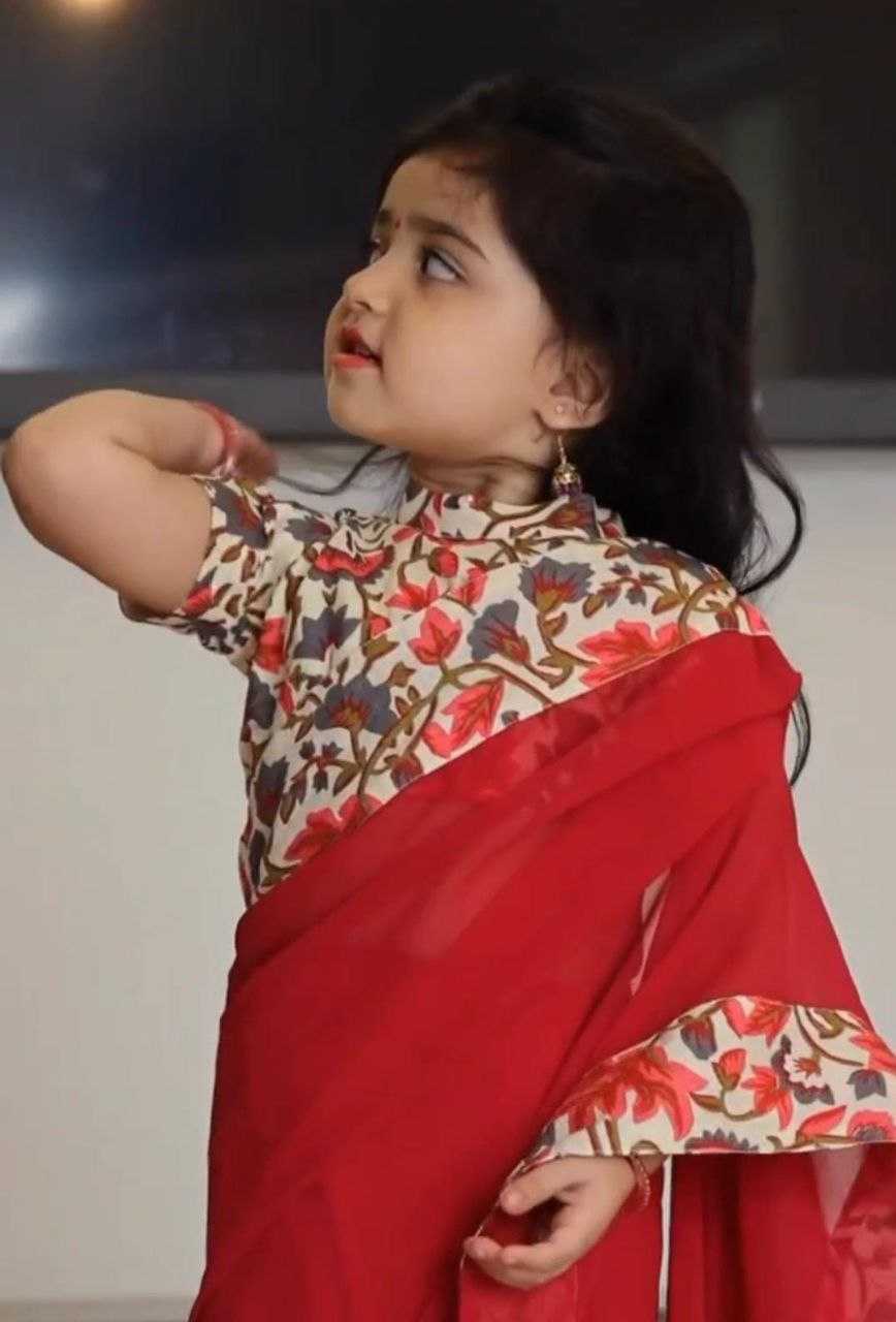 Ynf Soft Dola KESH505 008 Kids Wear Wholesale Kids Saree Dress Kids Traditional Outfits Kids Festive Wear Manufacturer- Kids Exports