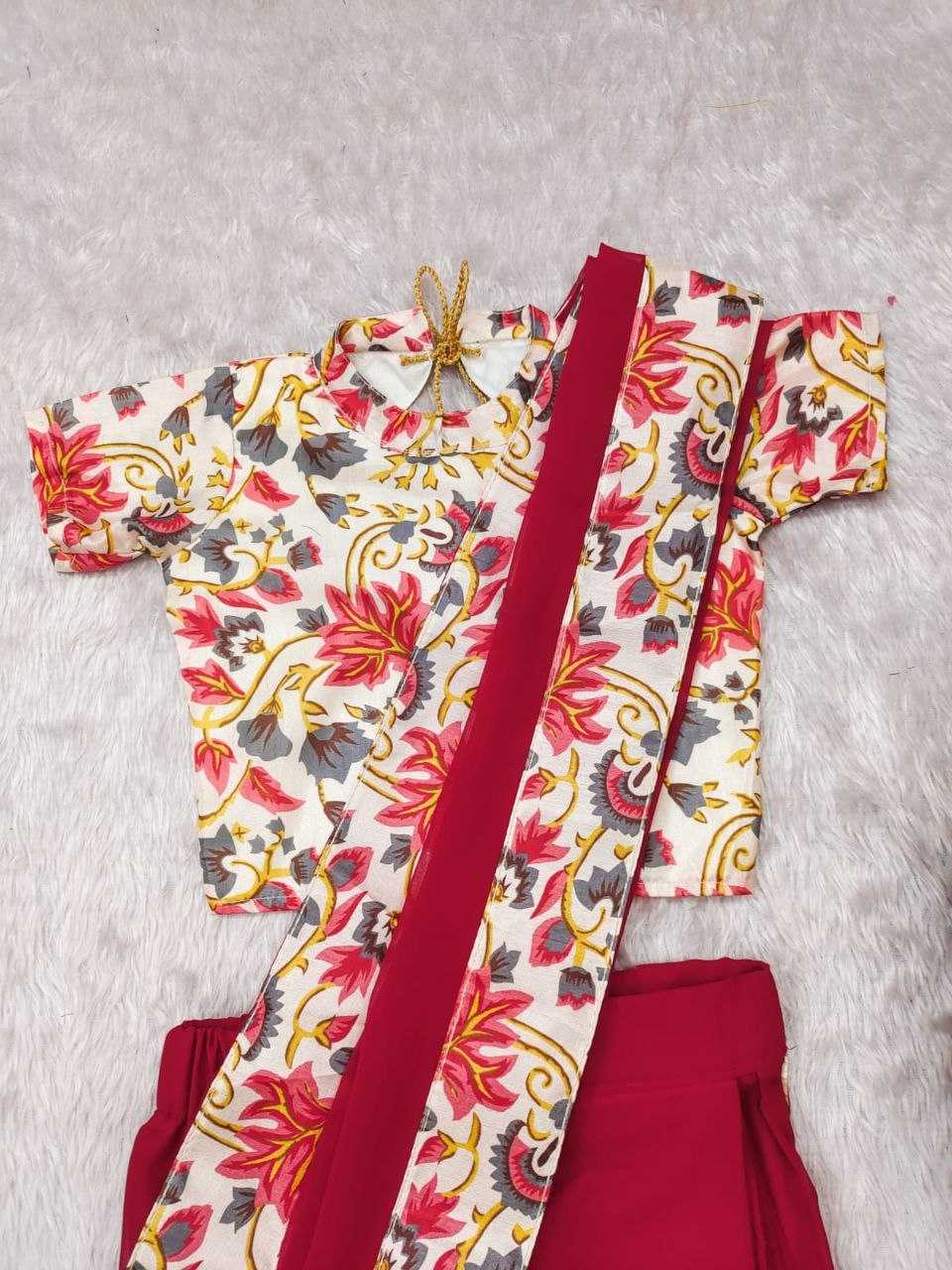 Ynf Soft Dola KESH505 008 Kids Wear Wholesale Kids Saree Dress Kids Traditional Outfits Kids Festive Wear Manufacturer- Kids Exports