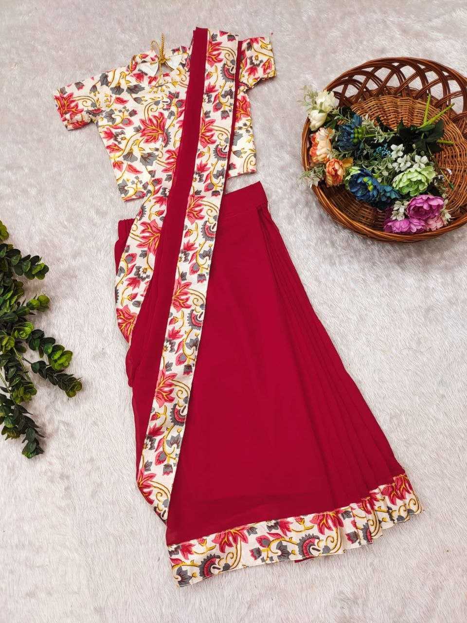 Ynf Soft Dola KESH505 008 Kids Wear Wholesale Kids Saree Dress Kids Traditional Outfits Kids Festive Wear Manufacturer- Kids Exports