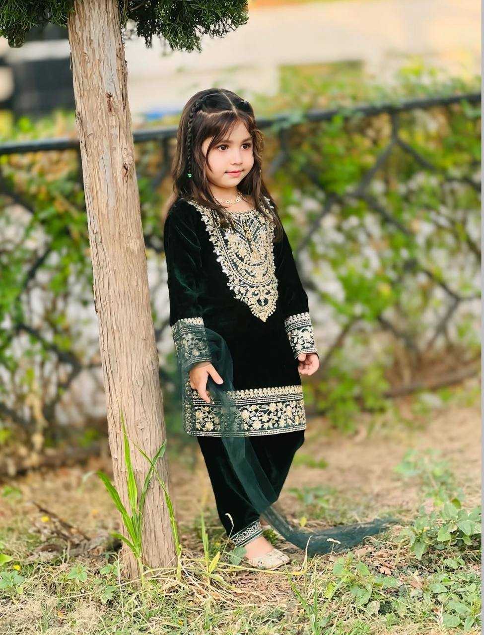 Ynf Velvet KESH415 236 Kids Wear Wholesale Kids Top & Pant Girls Kurti Kids Ethnic Wear Manufacturer- Kids Exports