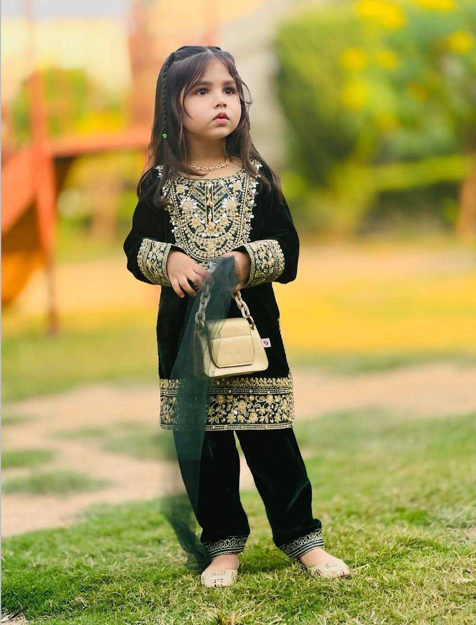 Ynf Velvet KESH415 236 Kids Wear Wholesale Kids Top & Pant Girls Kurti Kids Ethnic Wear Manufacturer- Kids Exports