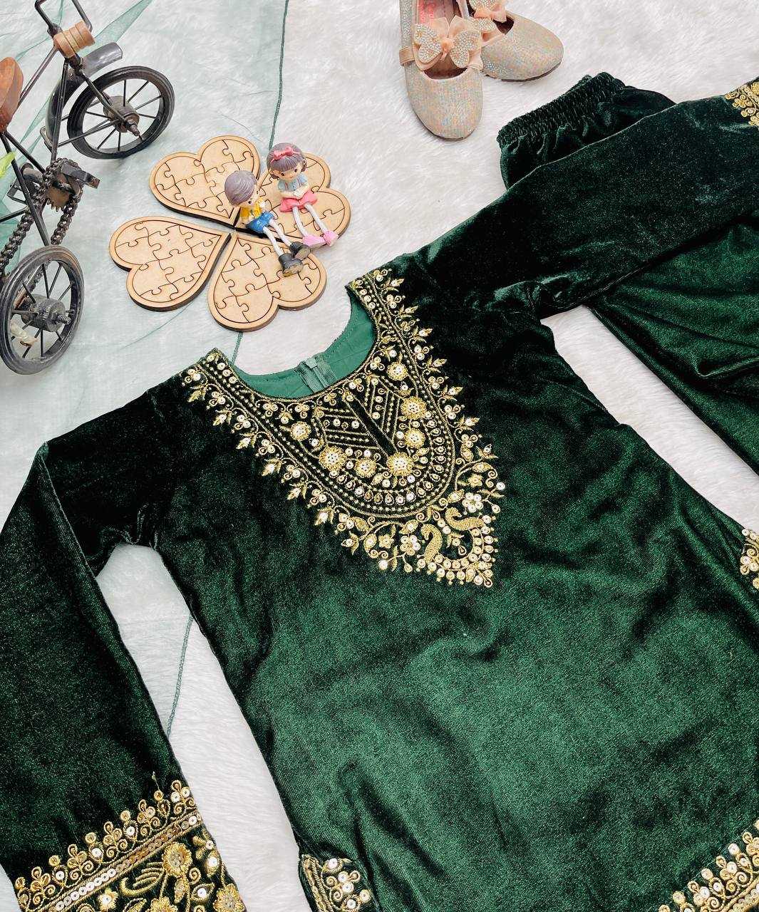 Ynf Velvet KESH415 236 Kids Wear Wholesale Kids Top & Pant Girls Kurti Kids Ethnic Wear Manufacturer- Kids Exports