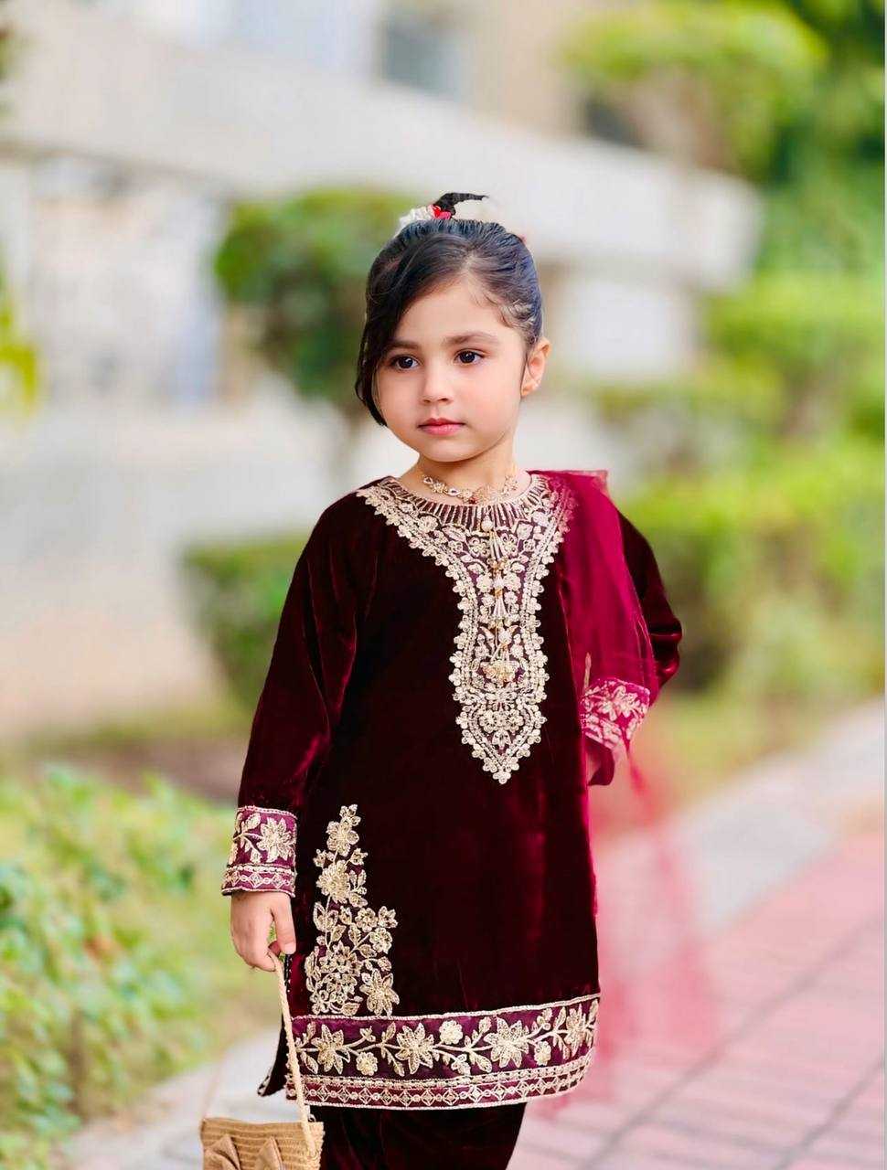 Ynf Velvet KESH415 237 Kids Wear Wholesale Kids Top & Pant Kids Co-ord Set Girls Kurti Manufacturer- Kids Exports