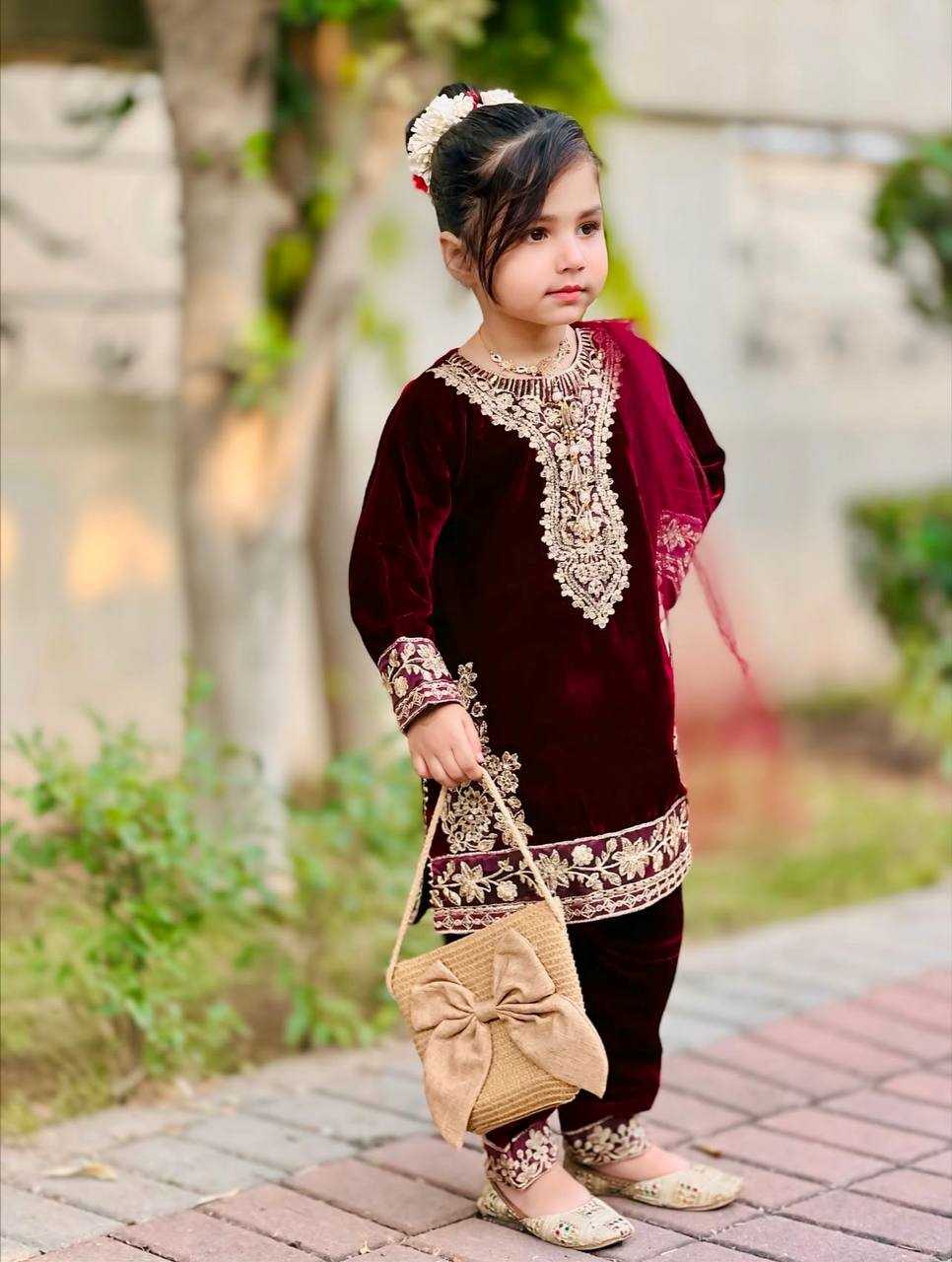 Ynf Velvet KESH415 237 Kids Wear Wholesale Kids Top & Pant Kids Co-ord Set Girls Kurti Manufacturer- Kids Exports