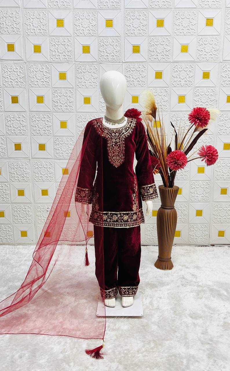 Ynf Velvet KESH415 237 Kids Wear Wholesale Kids Top & Pant Kids Co-ord Set Girls Kurti Manufacturer- Kids Exports