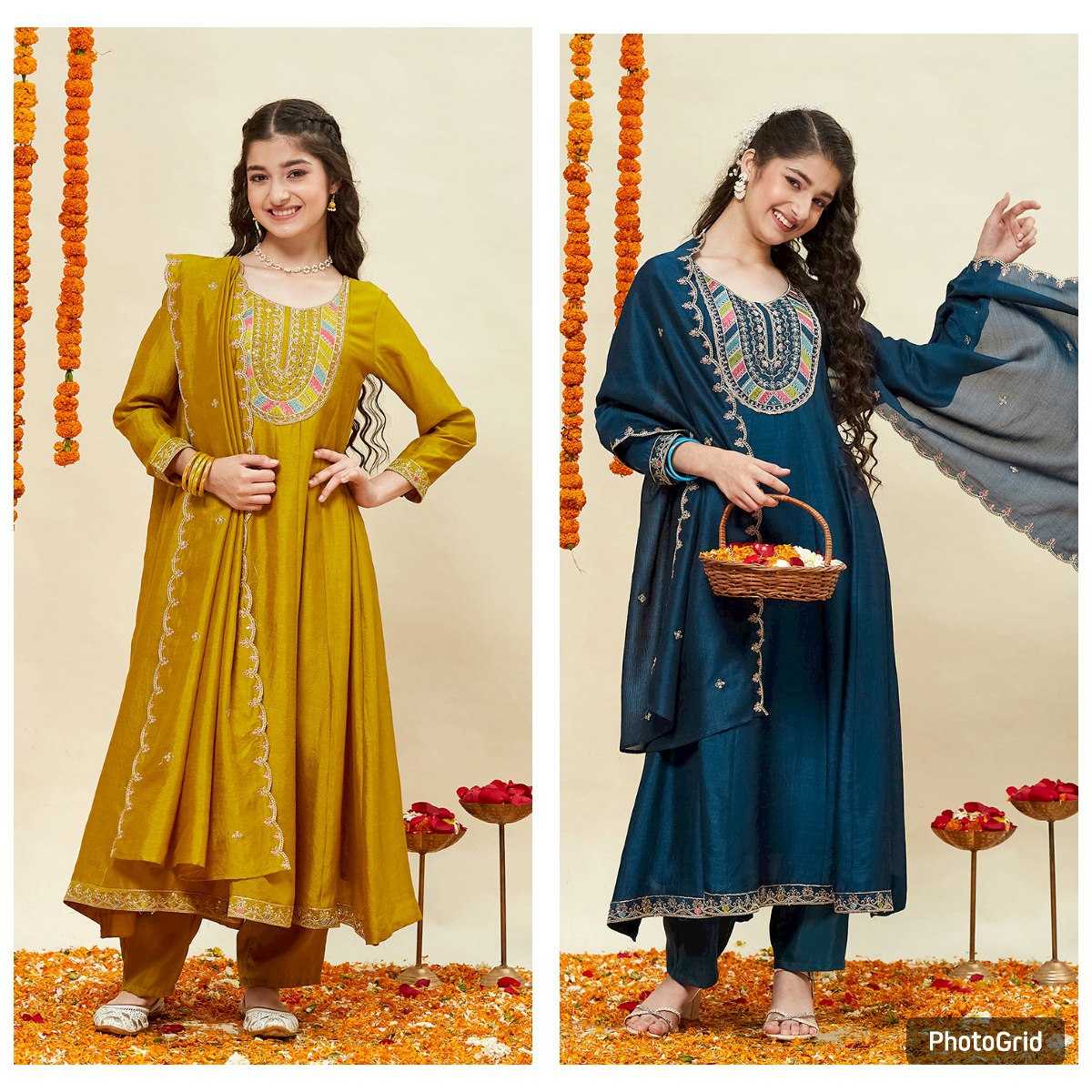 Ynf Vichitra Silk KESH642 ??? Kids Wear Wholesale Girls Kurti Kids Traditional Outfits Kids Anarkali Suits Manufacturer- Kids Exports