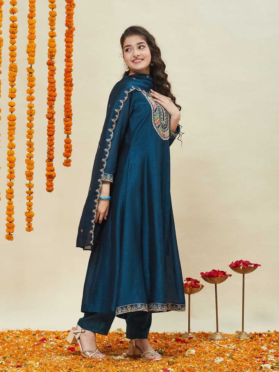 Ynf Vichitra Silk KESH642 ??? Kids Wear Wholesale Girls Kurti Kids Traditional Outfits Kids Anarkali Suits Manufacturer- Kids Exports