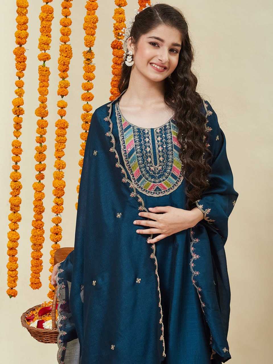 Ynf Vichitra Silk KESH642 ??? Kids Wear Wholesale Girls Kurti Kids Traditional Outfits Kids Anarkali Suits Manufacturer- Kids Exports