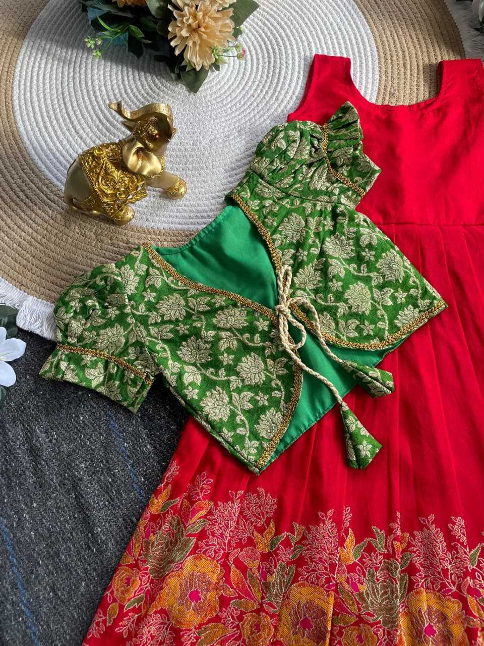 Ynf Viscose KESH505 Pongal Kids Wear Festive Collections Wholesale Kids Ethnic Gowns Kids Festive Wear Pongal Collections Manufacturer- Kids Exports