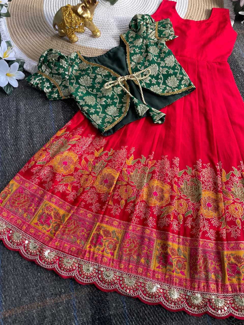 Ynf Viscose KESH505 Pongal Kids Wear Festive Collections Wholesale Kids Ethnic Gowns Kids Festive Wear Pongal Collections Manufacturer- Kids Exports