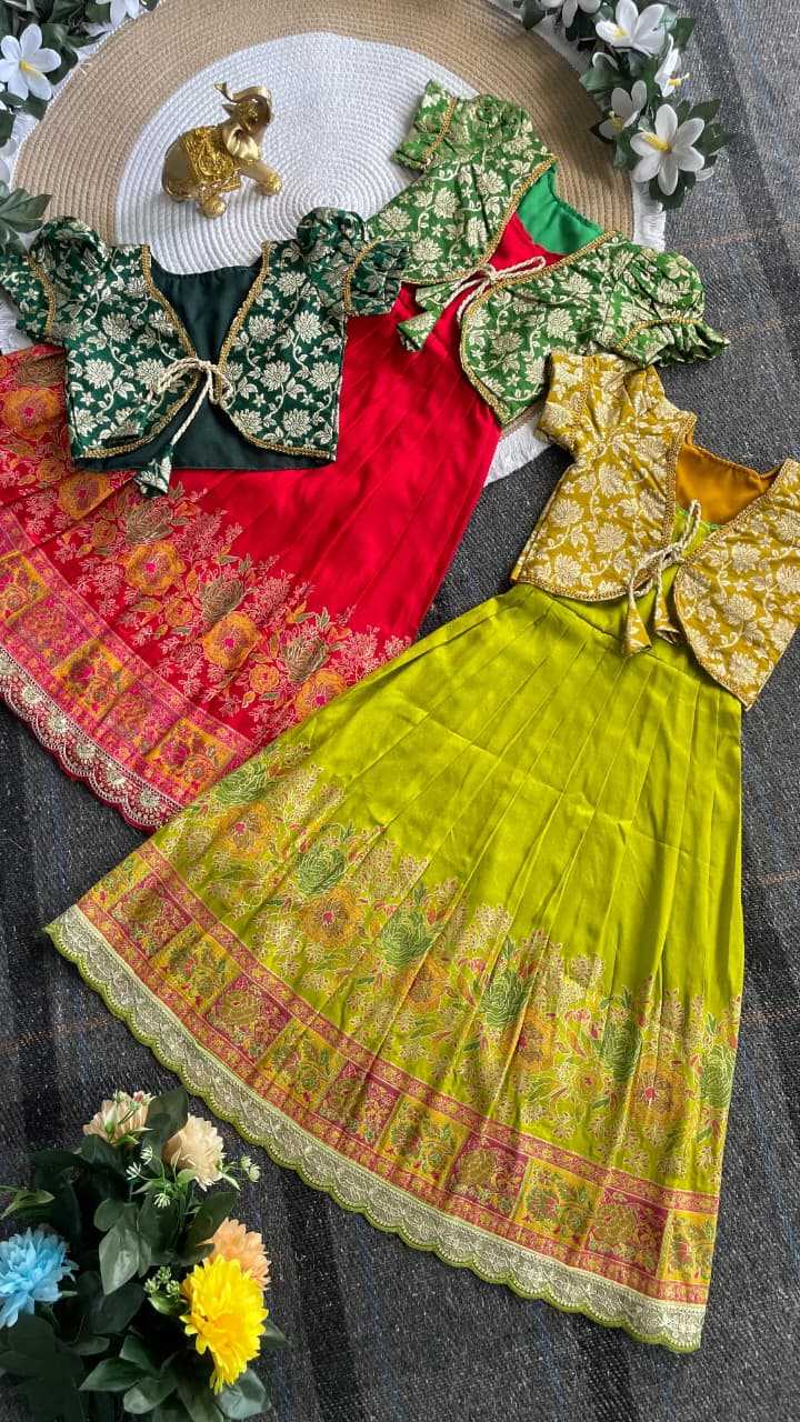 Ynf Viscose KESH505 Pongal Kids Wear Festive Collections Wholesale Kids Ethnic Gowns Kids Festive Wear Pongal Collections Manufacturer- Kids Exports