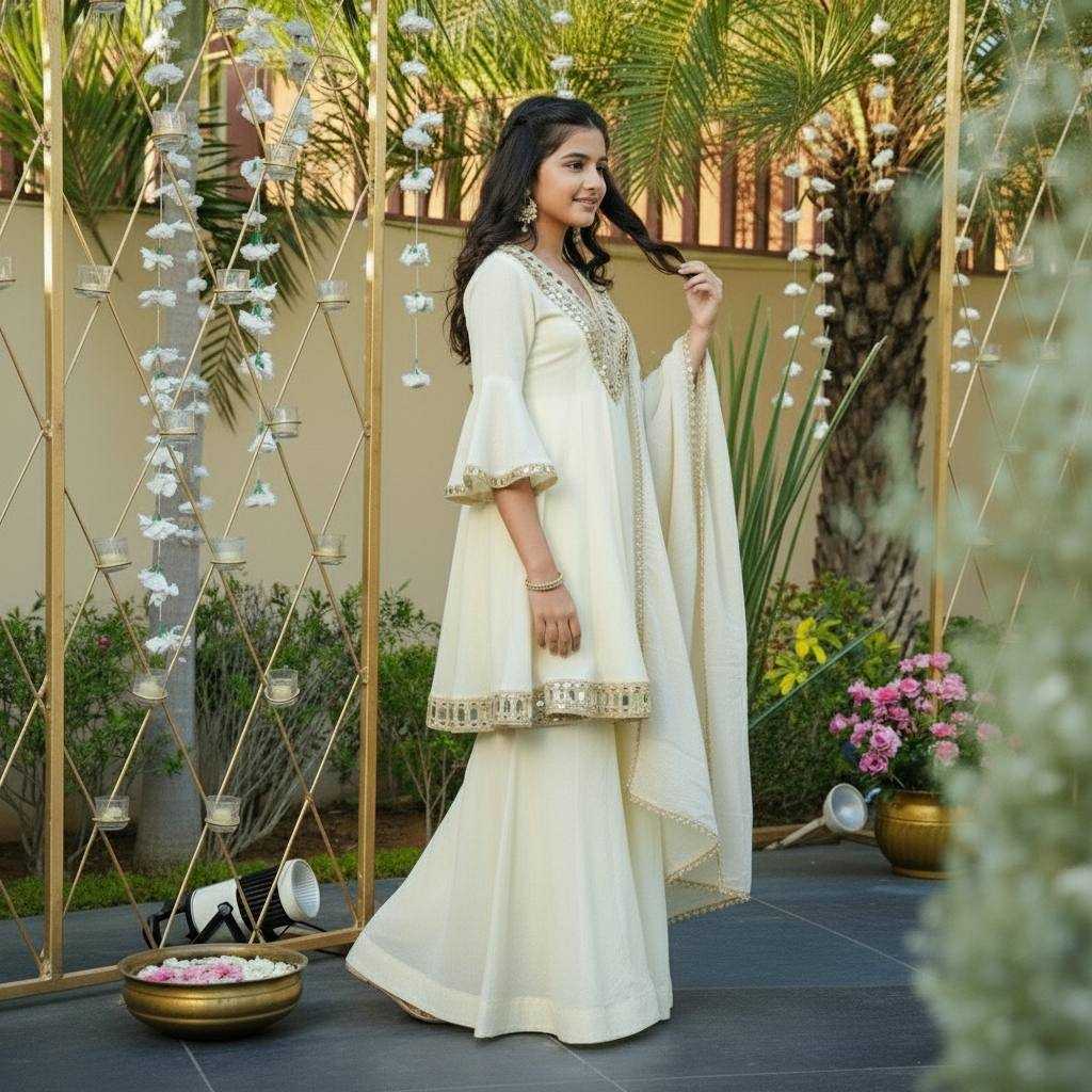 Ynf Zari Silk KESH415 235 Kids Wear Wholesale Girls Kurti Kids Traditional Outfits Kids Festive Wear Manufacturer- Kids Exports