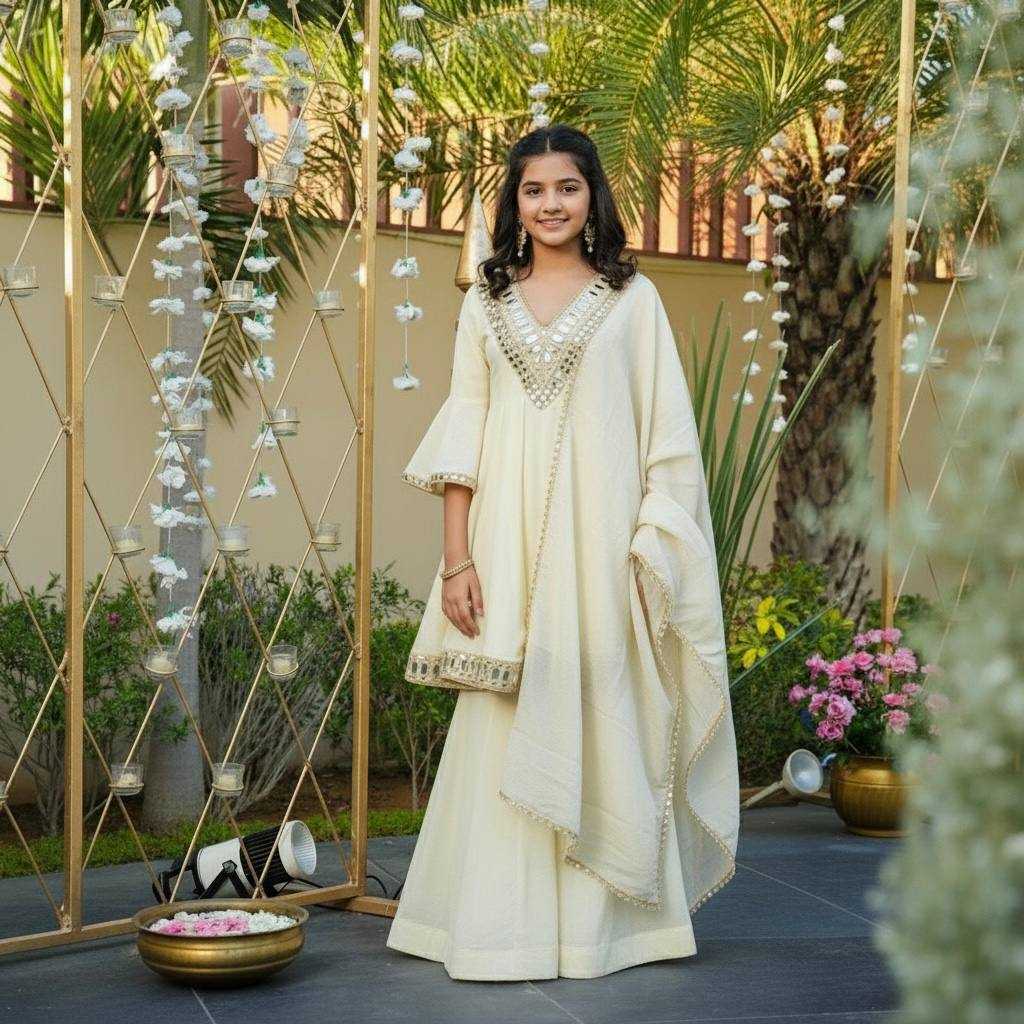 Ynf Zari Silk KESH415 235 Kids Wear Wholesale Girls Kurti Kids Traditional Outfits Kids Festive Wear Manufacturer- Kids Exports