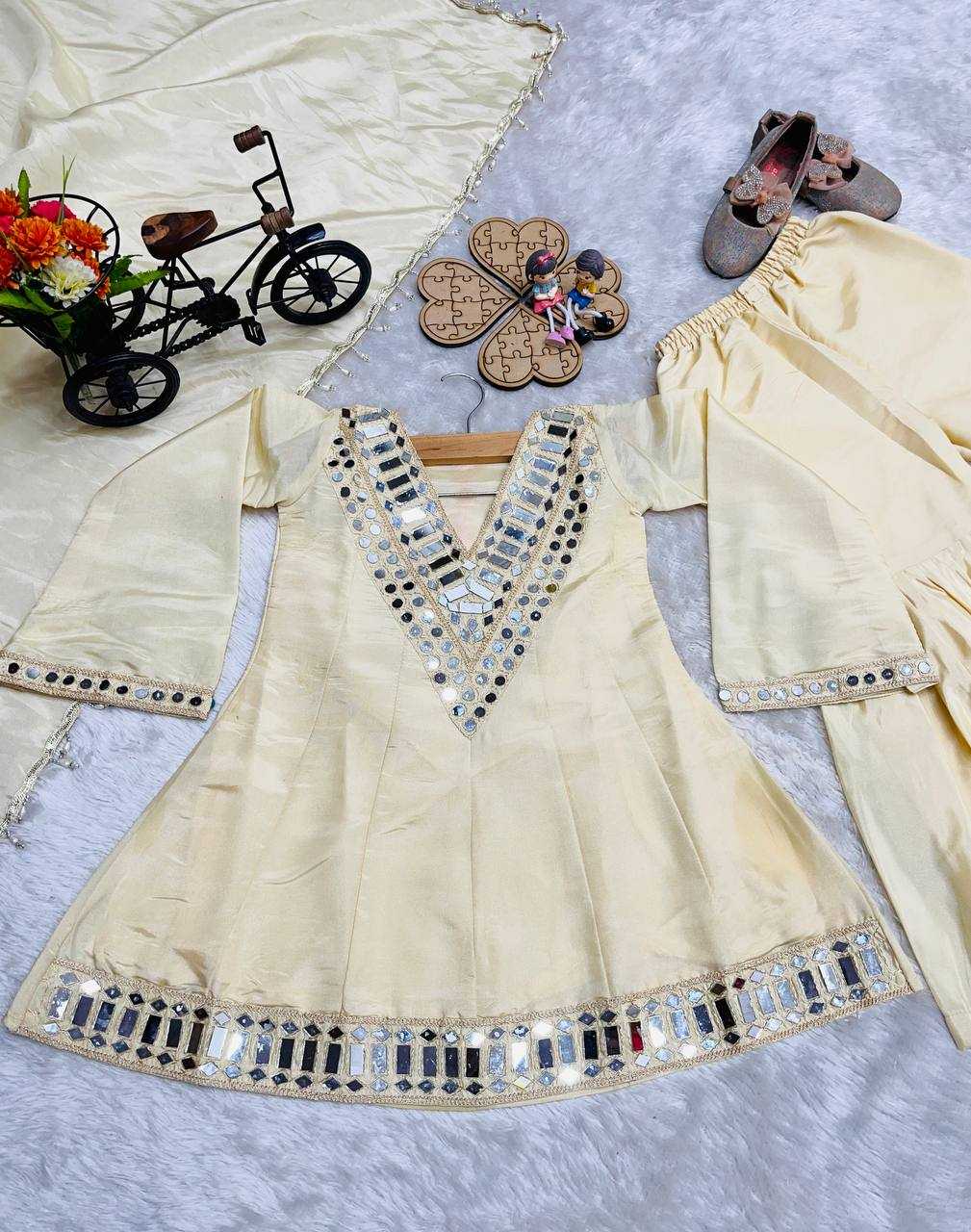 Ynf Zari Silk KESH415 235 Kids Wear Wholesale Girls Kurti Kids Traditional Outfits Kids Festive Wear Manufacturer- Kids Exports