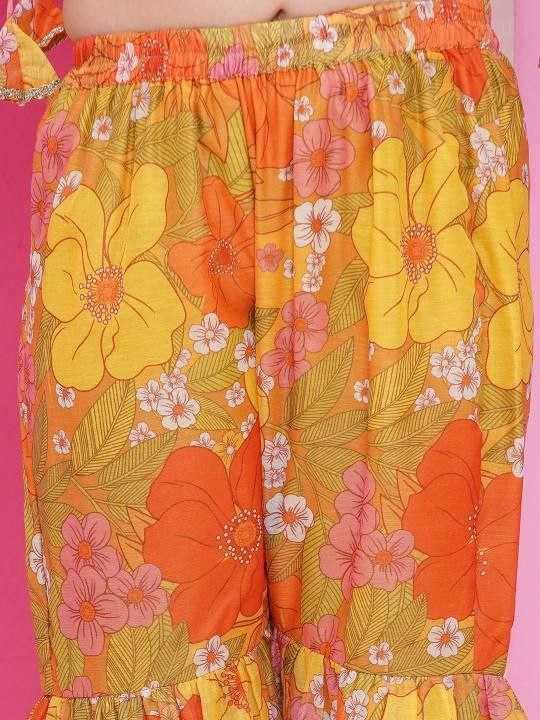 Ynf Chanderi Cotton KESH461 213 Kids Wear Wholesale Kids Sharara Kids Co-ord Set Girls Kurti Manufacturer- Kids Exports