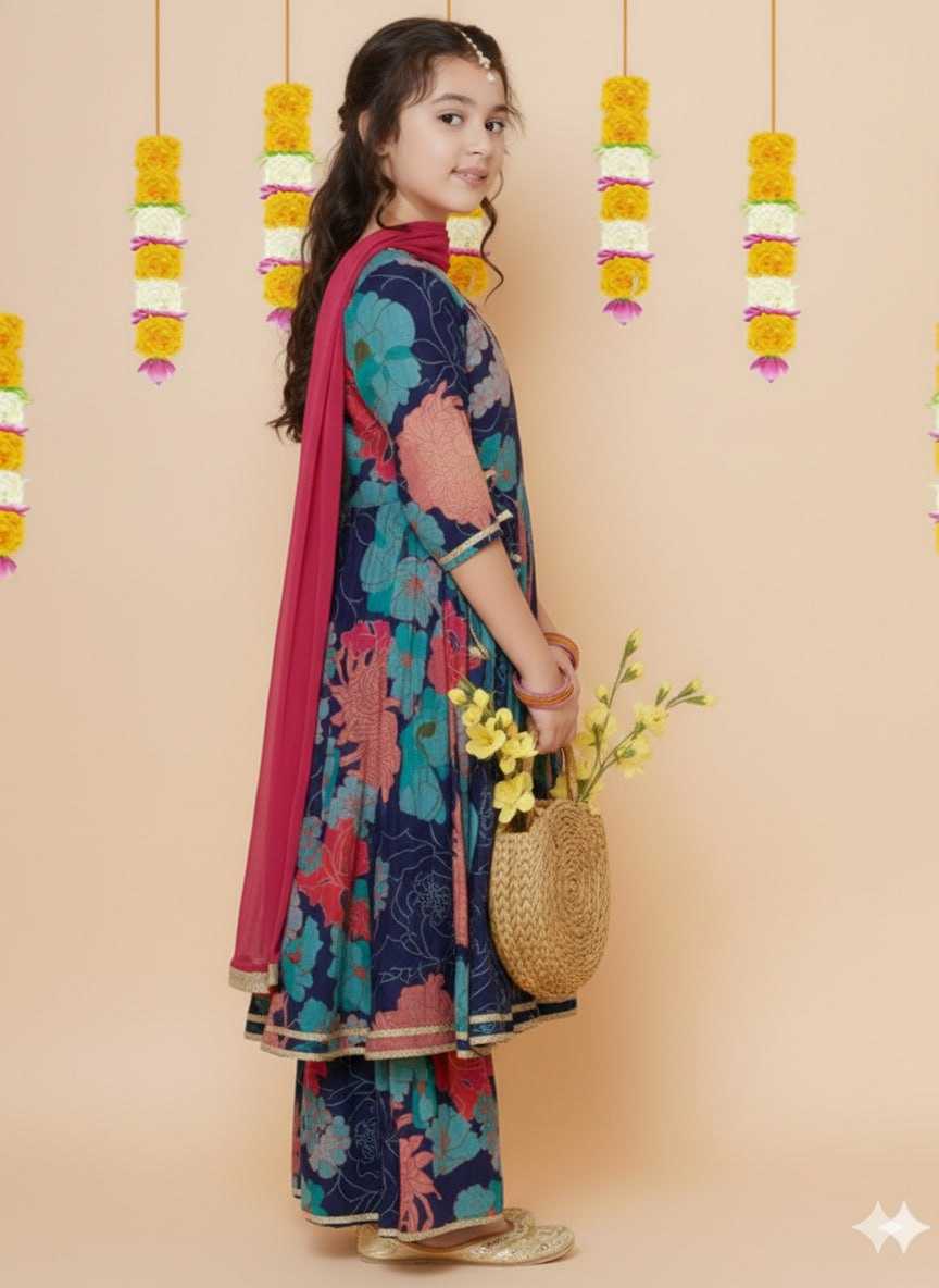 Ynf Chanderi Silk KESH642 078 Kids Wear Wholesale Kids Sharara Kids Co-ord Set Girls Kurti Manufacturer- Kids Exports