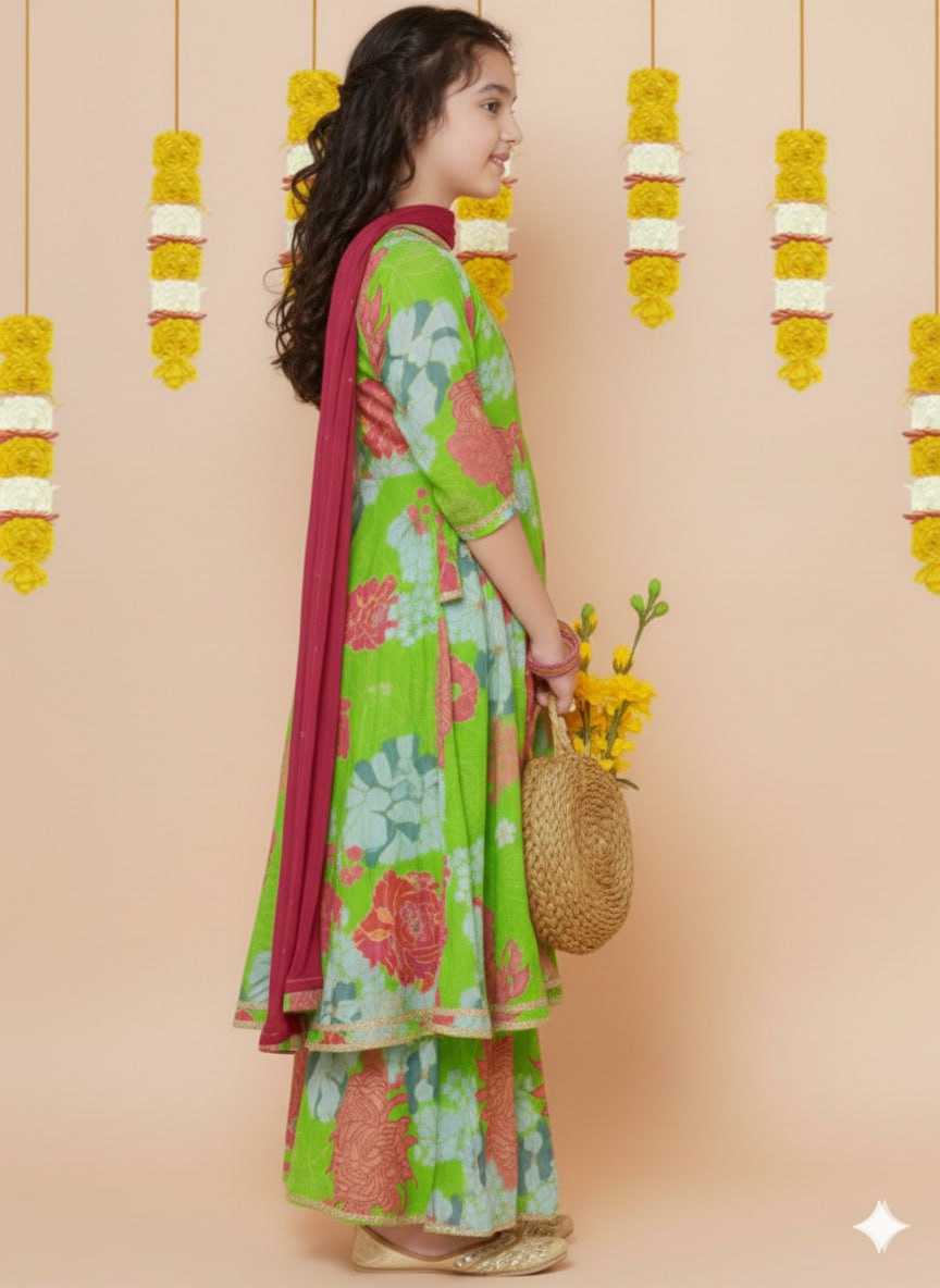 Ynf Chanderi Silk KESH642 078 Kids Wear Wholesale Kids Sharara Kids Co-ord Set Girls Kurti Manufacturer- Kids Exports