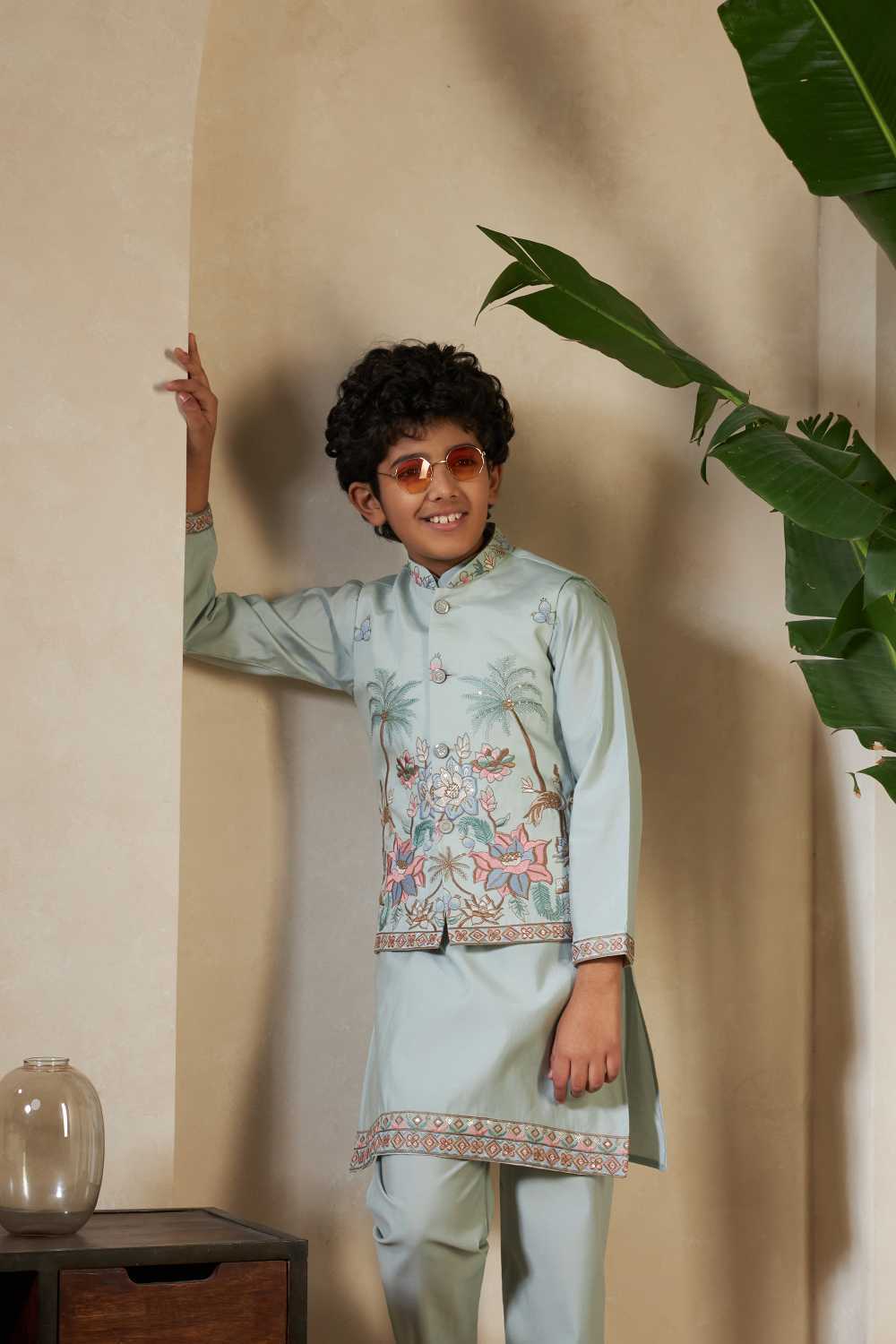 Ynf Cotton RIN202 Little Viraasat Kids Wear Wholesale Kids Kurta Pajama Kids Ethnic Gowns Kids Festive Wear Manufacturer- Kids Exports