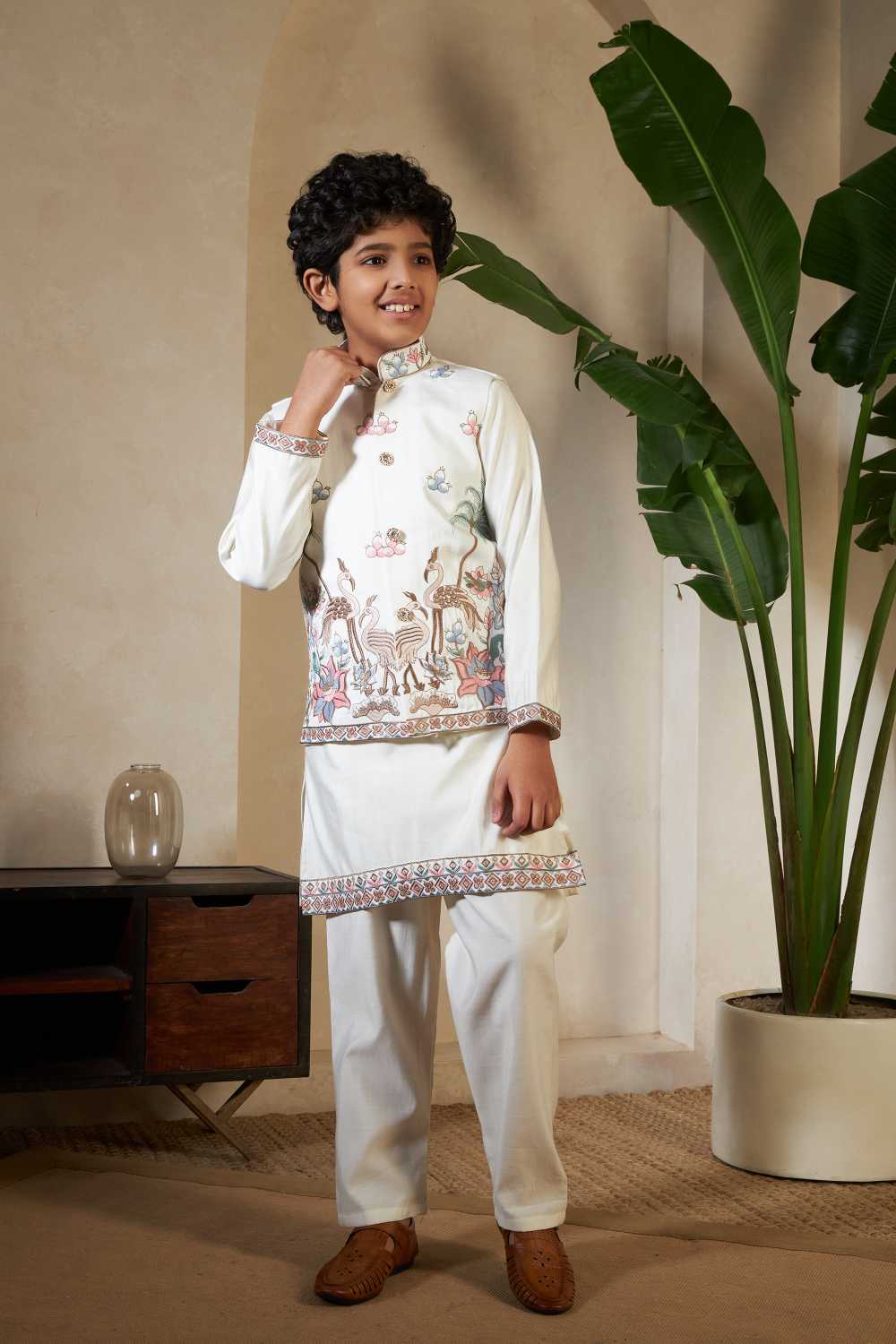 Ynf Cotton RIN202 Little Viraasat Kids Wear Wholesale Kids Kurta Pajama Kids Ethnic Gowns Kids Festive Wear Manufacturer- Kids Exports