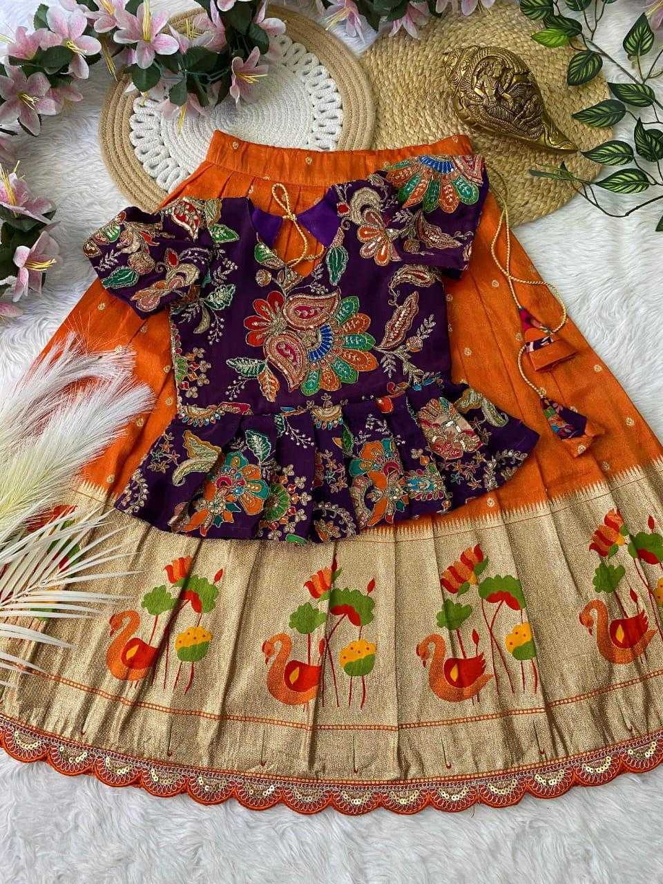 Ynf Crepe RIN235 KARNI Kids Wear Wholesale Kids Lehenga Kids Festive Wear Kids Wedding Outfits Manufacturer- Kids Exports