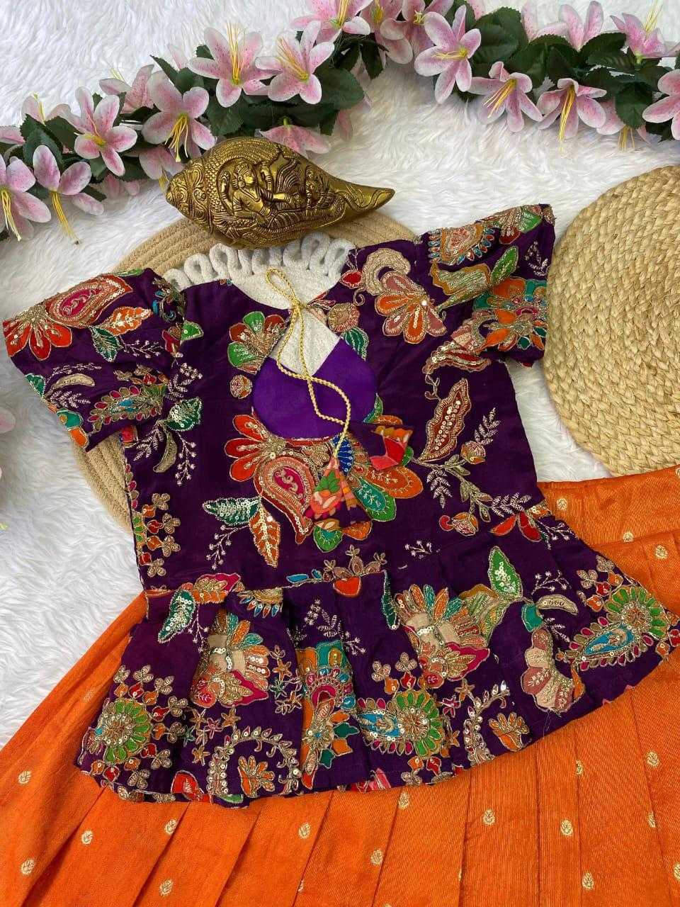 Ynf Crepe RIN235 KARNI Kids Wear Wholesale Kids Lehenga Kids Festive Wear Kids Wedding Outfits Manufacturer- Kids Exports