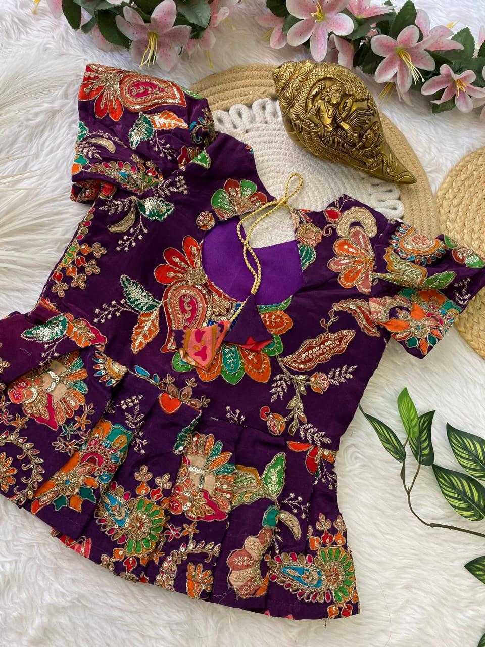 Ynf Crepe RIN235 KARNI Kids Wear Wholesale Kids Lehenga Kids Festive Wear Kids Wedding Outfits Manufacturer- Kids Exports