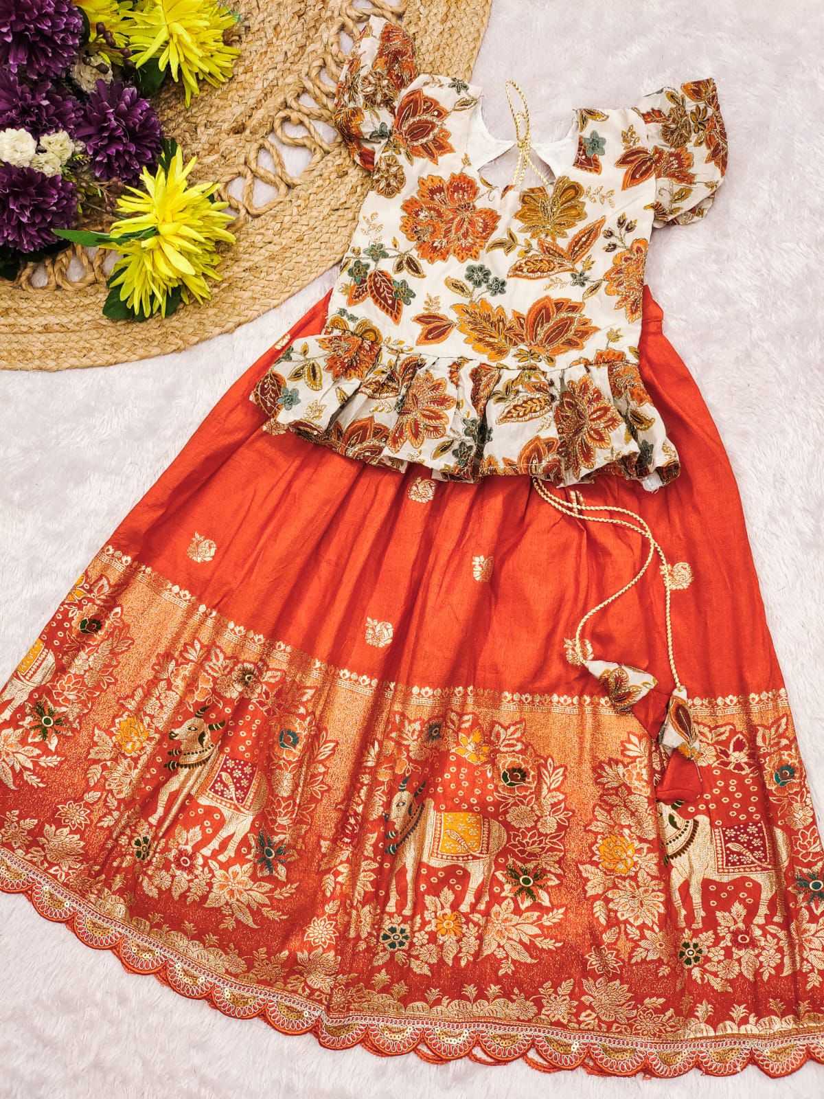 Ynf Crepe RIN235 SUVAL Kids Wear Wholesale Ethnic Dresses For Kids Kids Festive Wear Kids Party Wear Ethnic Manufacturer- Kids Exports