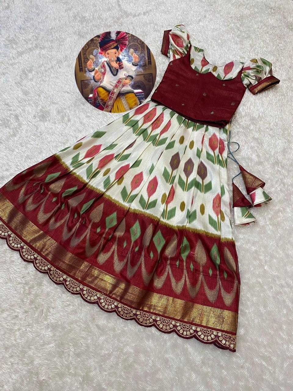 Ynf Crepe Silk RIN235 MANDY Kids Wear Wholesale Kids Traditional Outfits Kids Lehenga Choli Kids Wedding Outfits Manufacturer- Kids Exports