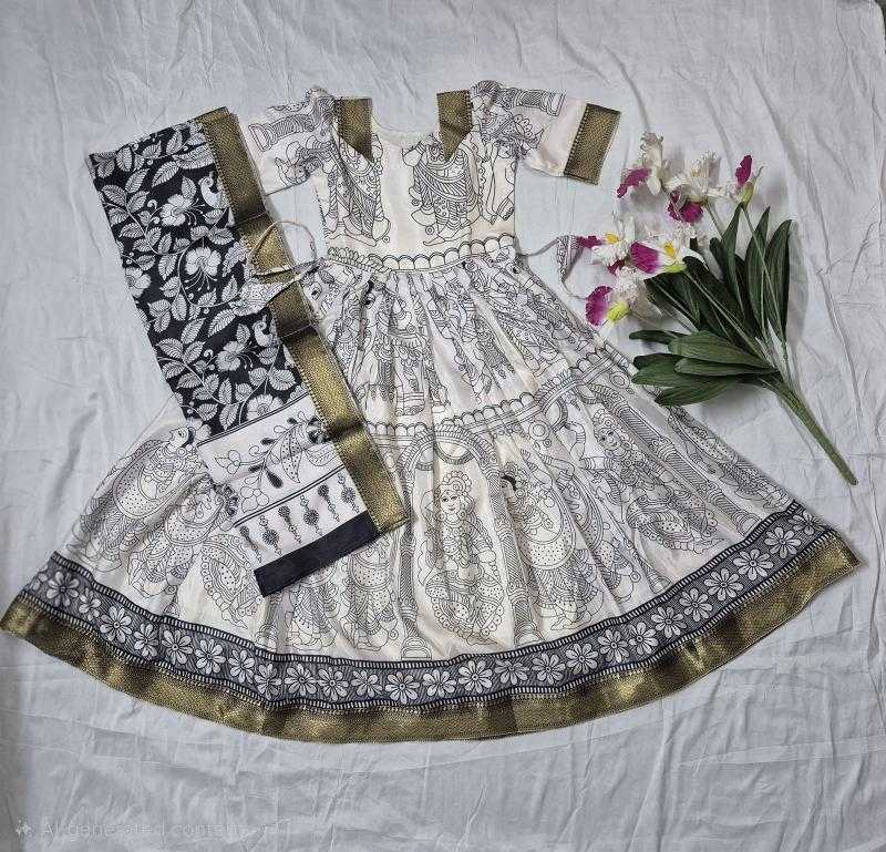 Ynf Dola Silk RIN235 dola silk Kids Wear Wholesale Kids Gown Kids Traditional Outfits Kids Ethnic Gowns Manufacturer- Kids Exports