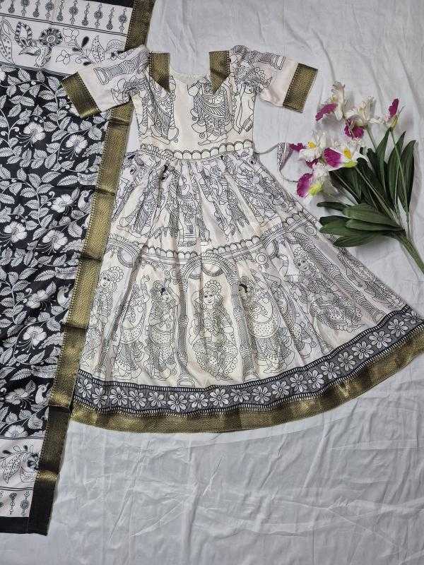 Ynf Dola Silk RIN235 dola silk Kids Wear Wholesale Kids Gown Kids Traditional Outfits Kids Ethnic Gowns Manufacturer- Kids Exports