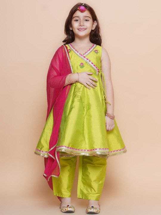 Ynf Fancy KESH461 210 Kids Wear Wholesale Kids Co-ord Set Girls Kurti Kids Silk Dress Manufacturer- Kids Exports