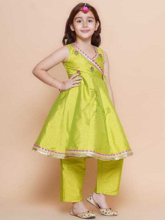 Ynf Fancy KESH461 210 Kids Wear Wholesale Kids Co-ord Set Girls Kurti Kids Silk Dress Manufacturer- Kids Exports